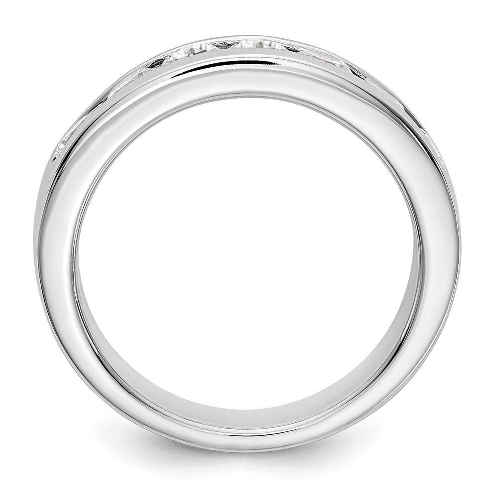 14K White Gold 7-Stone 1 carat Round Diamond Complete Channel Band