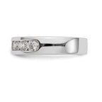 14K White Gold 7-Stone 1 carat Round Diamond Complete Channel Band