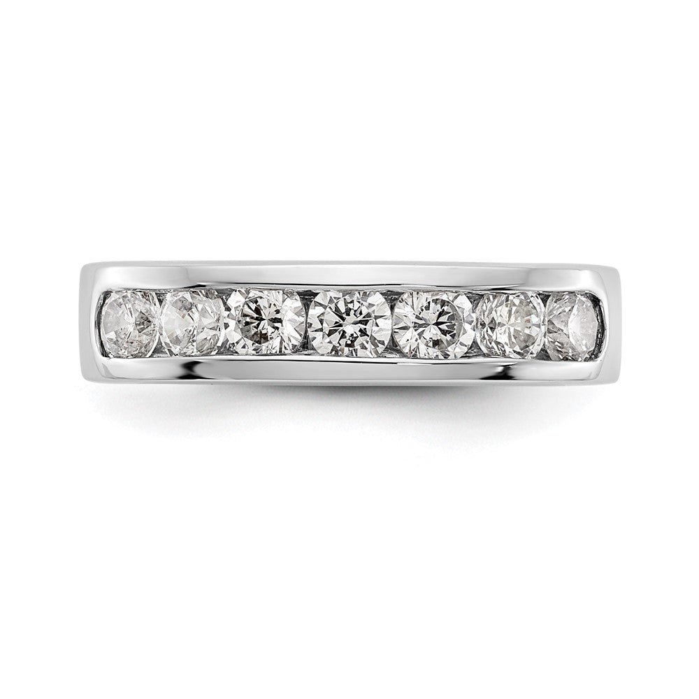 14K White Gold 7-Stone 1 carat Round Diamond Complete Channel Band