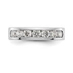 Platinum 7-Stone 1 carat Round Diamond Complete Channel Band