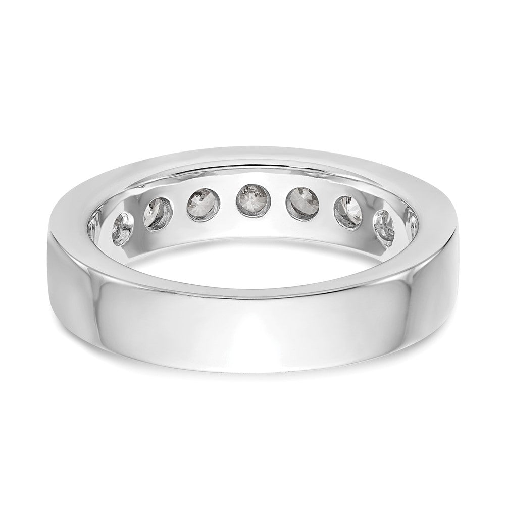 14K White Gold 7-Stone 1 carat Round Diamond Complete Channel Band