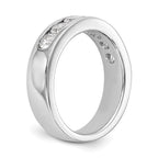 14K White Gold 7-Stone 1 carat Round Diamond Complete Channel Band