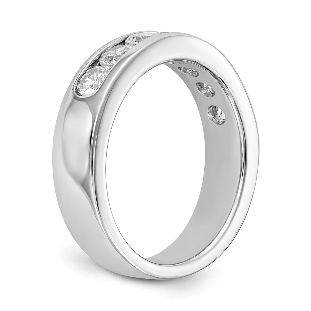 14K White Gold 7-Stone 1 carat Round Diamond Complete Channel Band