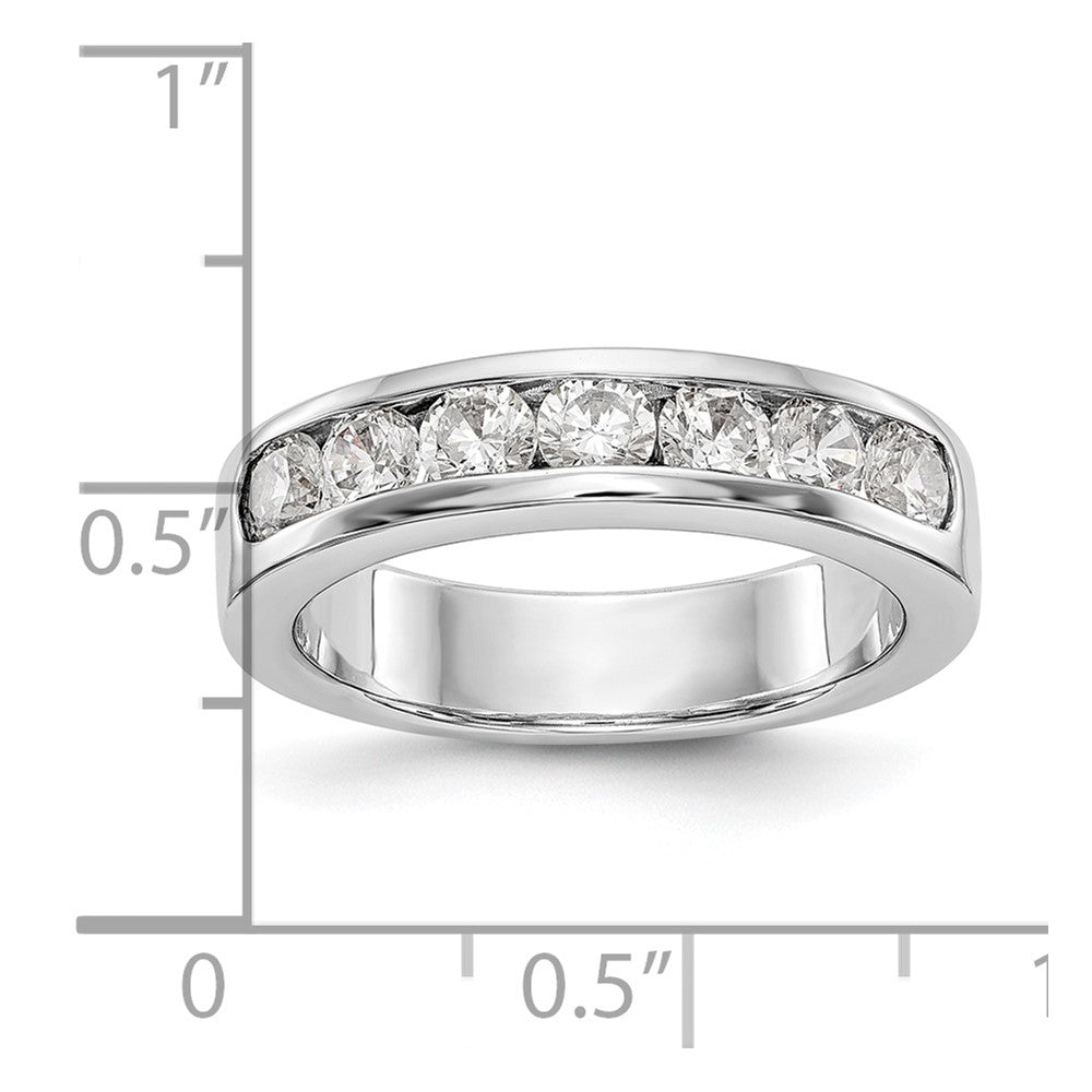 14K White Gold 7-Stone 1 carat Round Diamond Complete Channel Band