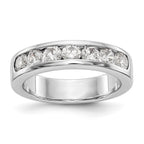 14K White Gold 7-Stone 1 carat Round Diamond Complete Channel Band
