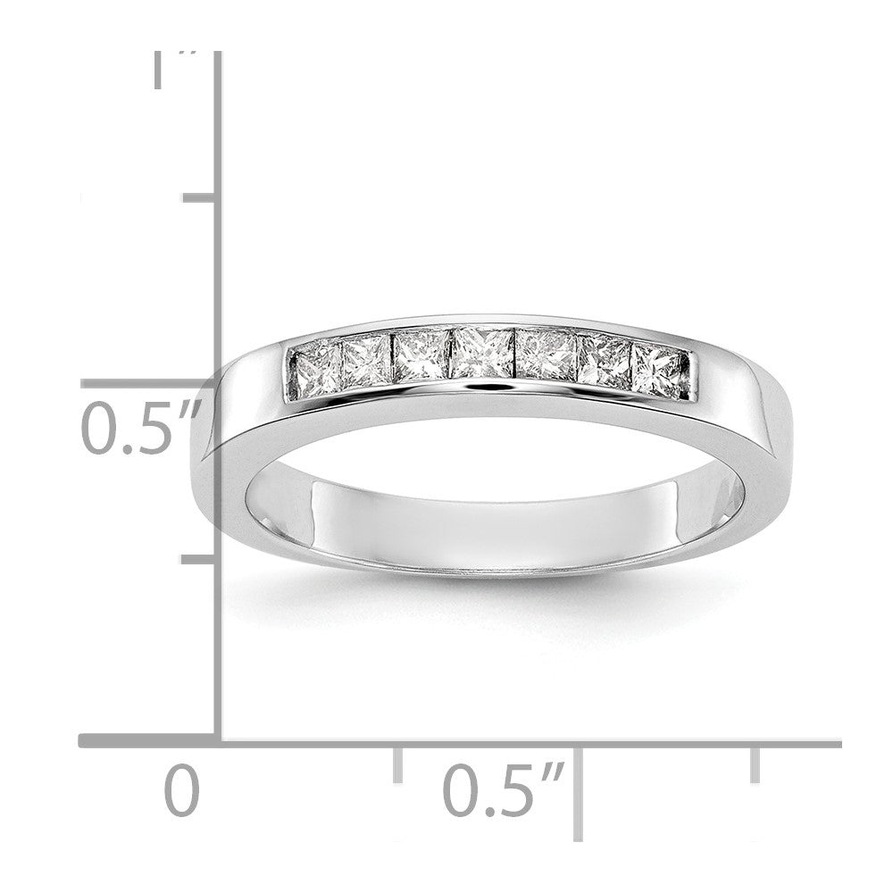 14K White Gold 7-Stone 1/3 carat Princess Diamond Complete Channel Band