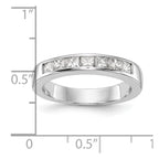 14K White Gold 7-Stone 3/4 carat Princess Diamond Complete Channel Band