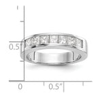14K White Gold 7-Stone 1 carat Princess Diamond Complete Channel Band