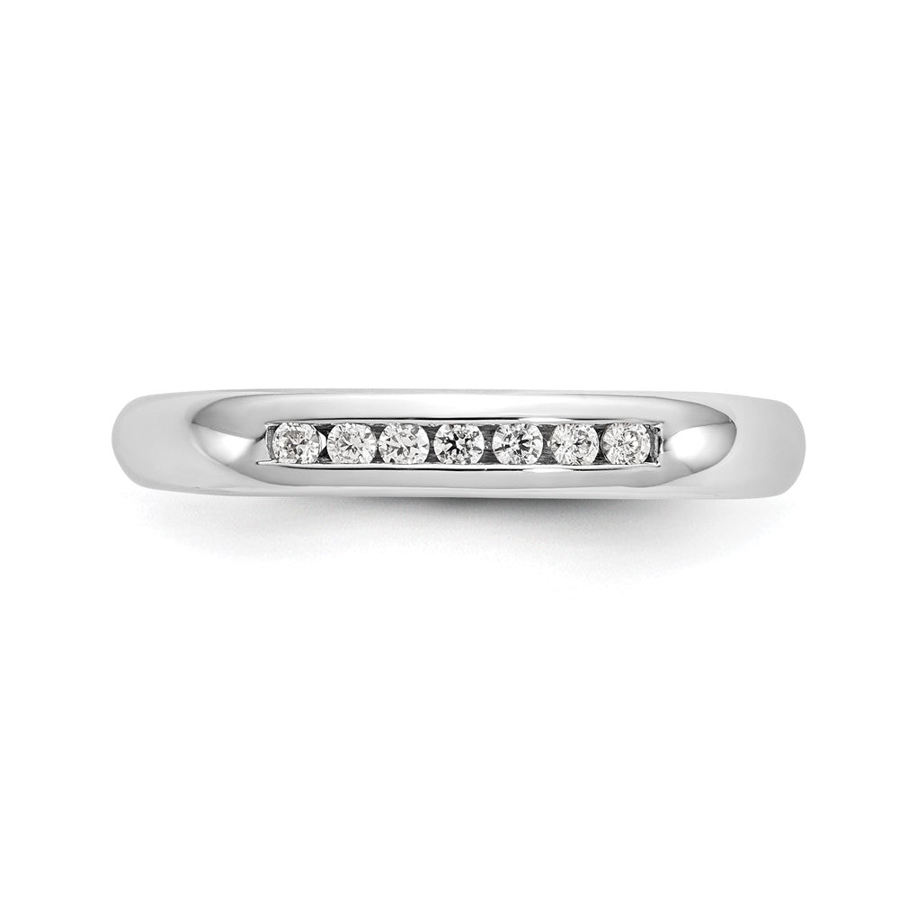 14K White Gold 7-Stone 1/10 carat Round Diamond Complete Channel Band