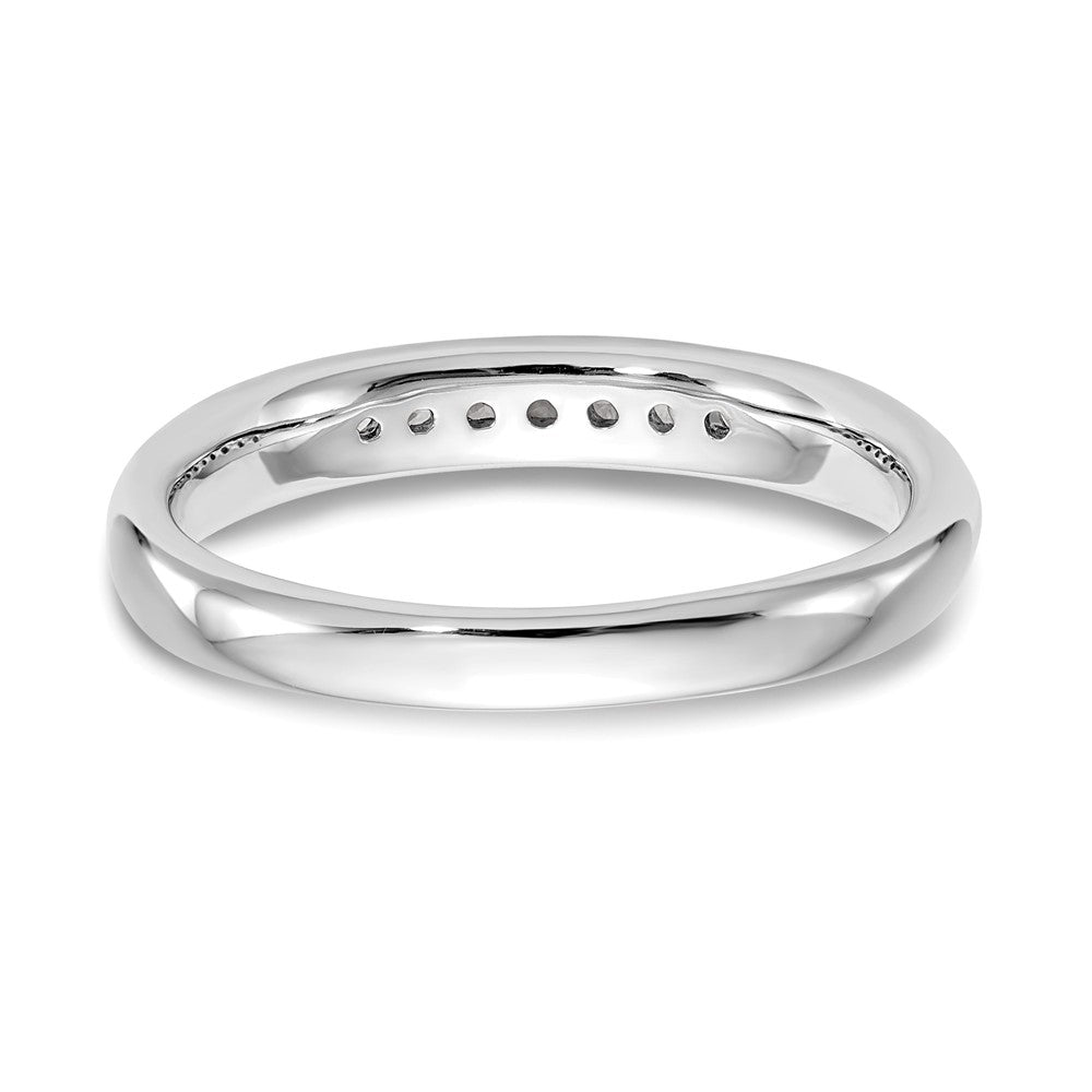 14K White Gold 7-Stone 1/10 carat Round Diamond Complete Channel Band