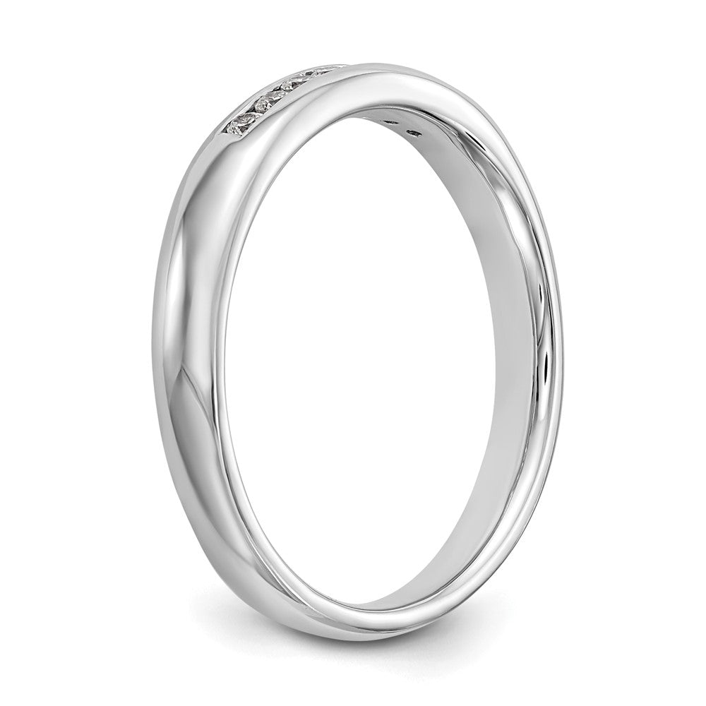 14K White Gold 7-Stone 1/10 carat Round Diamond Complete Channel Band