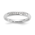 14K White Gold 7-Stone 1/10 carat Round Diamond Complete Channel Band