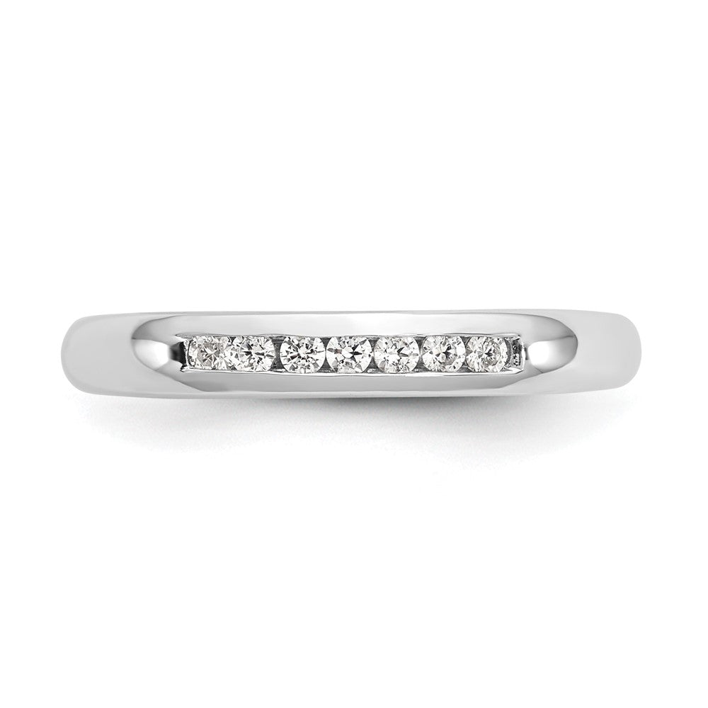 14K White Gold 7-Stone 1/8 carat Round Diamond Complete Channel Band