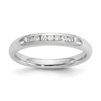 14K White Gold 7-Stone 1/8 carat Round Diamond Complete Channel Band