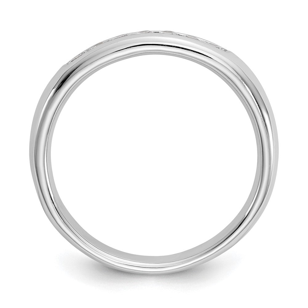 14K White Gold 7-Stone 1/5 carat Round Diamond Complete Channel Band