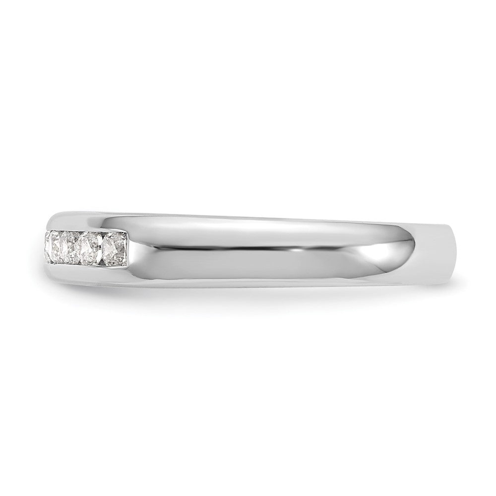 14K White Gold 7-Stone 1/5 carat Round Diamond Complete Channel Band