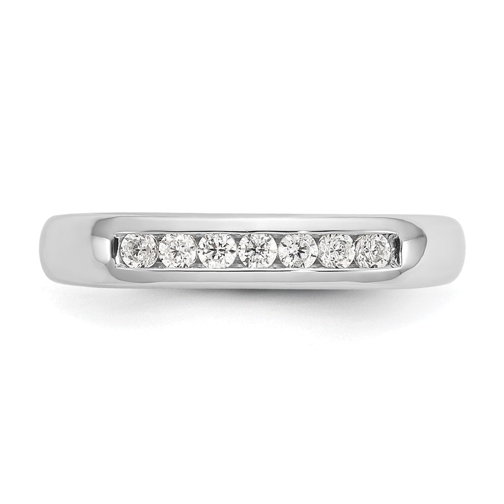 14K White Gold 7-Stone 1/5 carat Round Diamond Complete Channel Band