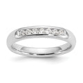 14K White Gold 7-Stone 1/5 carat Round Diamond Complete Channel Band