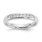 14K White Gold 7-Stone 1/5 carat Round Diamond Complete Channel Band