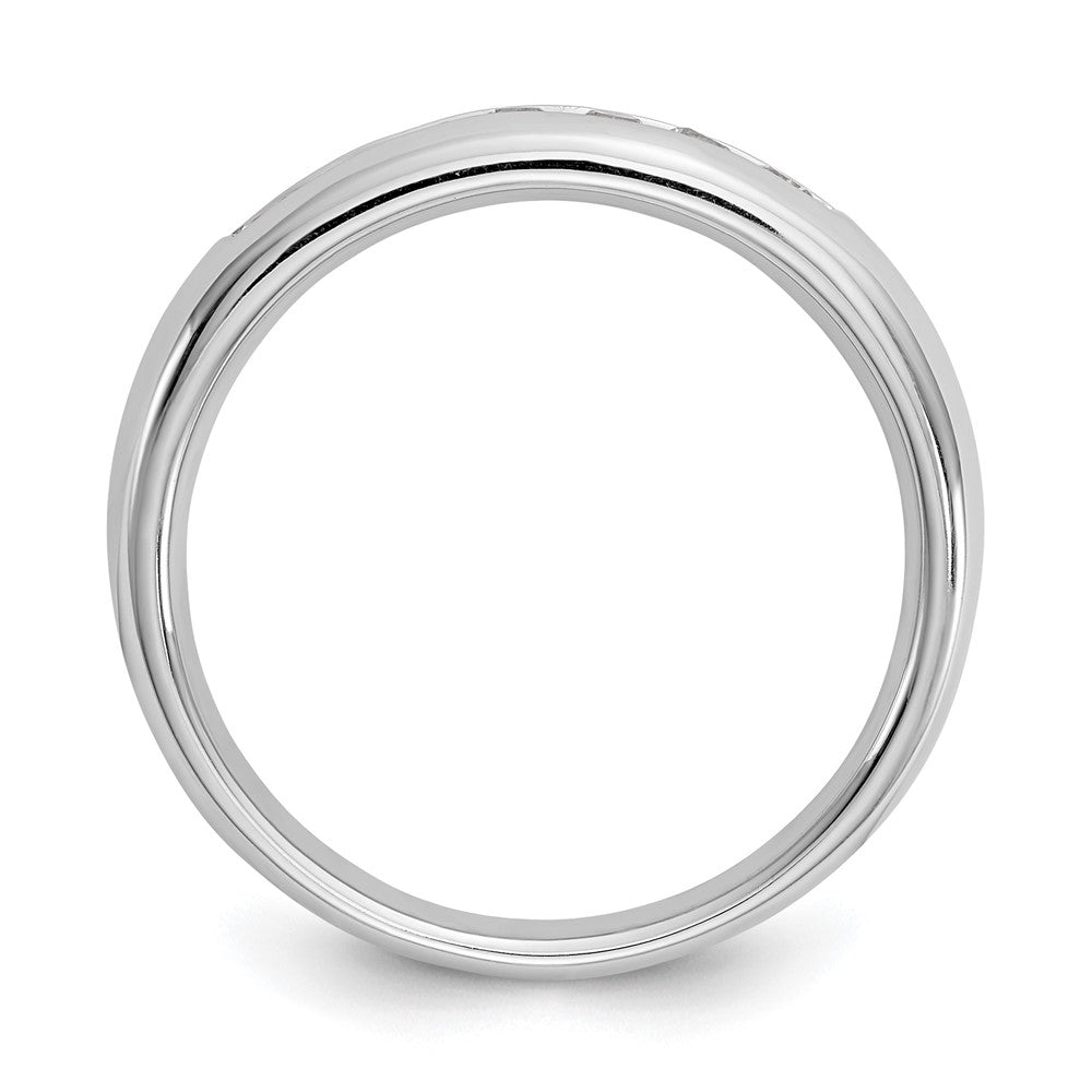 14K White Gold 7-Stone 1/4 carat Round Diamond Complete Channel Band