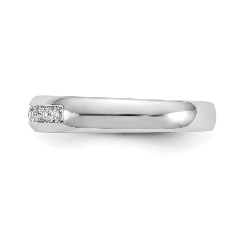 14K White Gold 7-Stone 1/4 carat Round Diamond Complete Channel Band