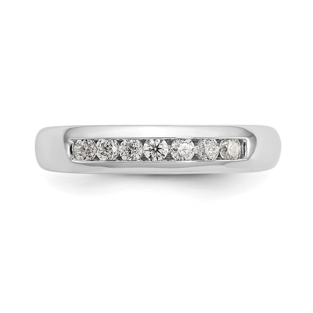 14K White Gold 7-Stone 1/4 carat Round Diamond Complete Channel Band