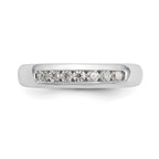 14K White Gold 7-Stone 1/4 carat Round Diamond Complete Channel Band