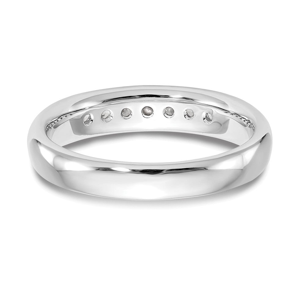 14K White Gold 7-Stone 1/4 carat Round Diamond Complete Channel Band