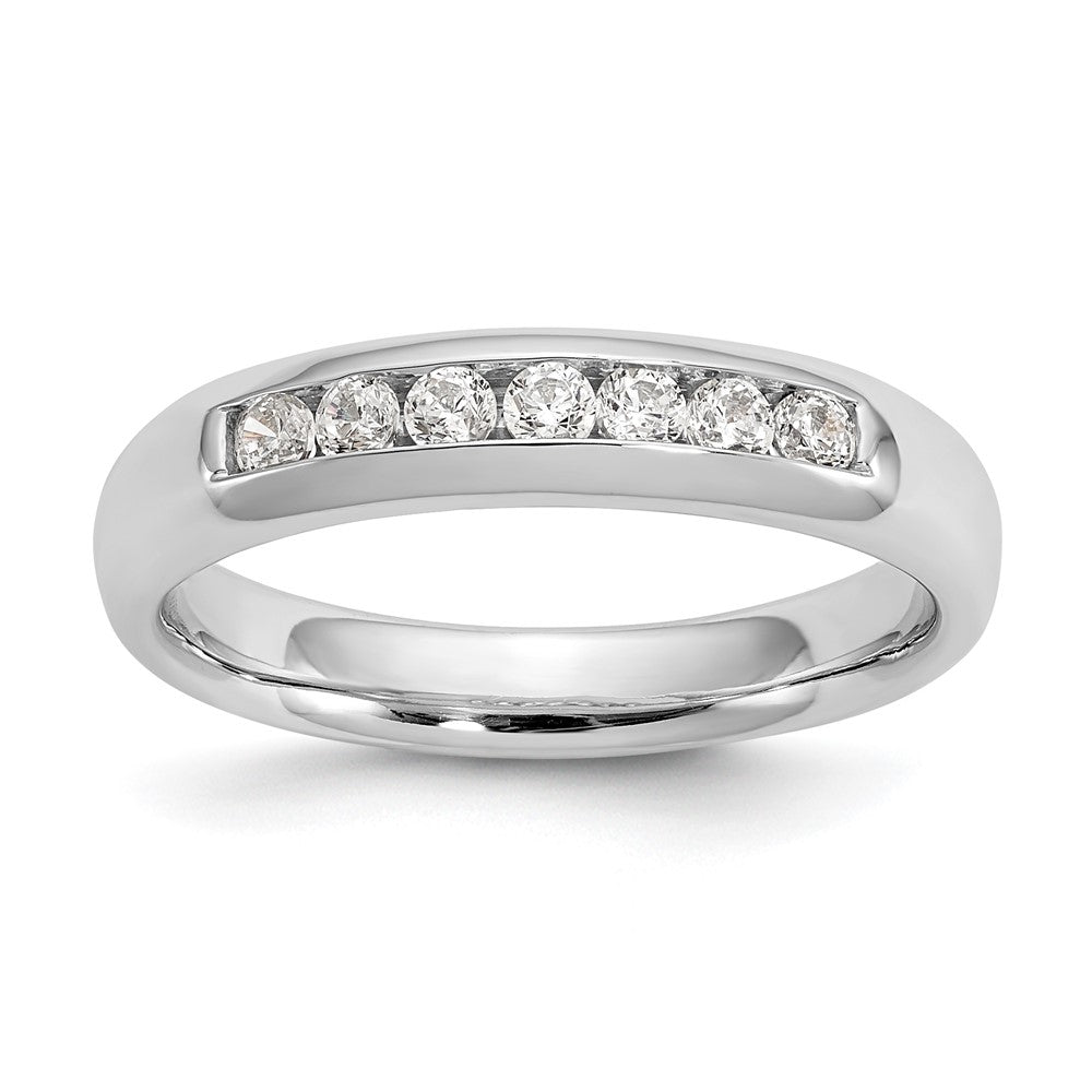 14K White Gold 7-Stone 1/4 carat Round Diamond Complete Channel Band