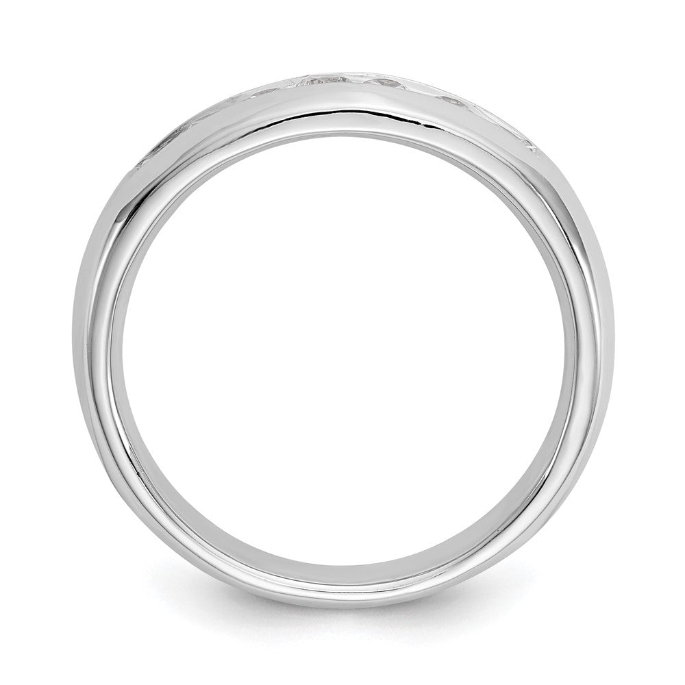 14K White Gold 7-Stone 1/3 carat Round Diamond Complete Channel Band