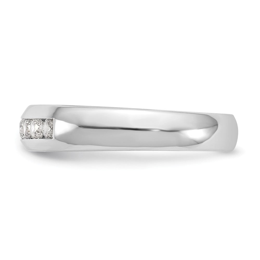 14K White Gold 7-Stone 1/3 carat Round Diamond Complete Channel Band