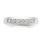 14K White Gold 7-Stone 1/3 carat Round Diamond Complete Channel Band