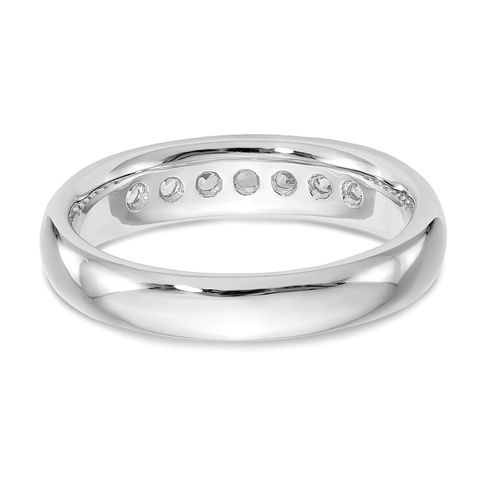 14K White Gold 7-Stone 1/3 carat Round Diamond Complete Channel Band