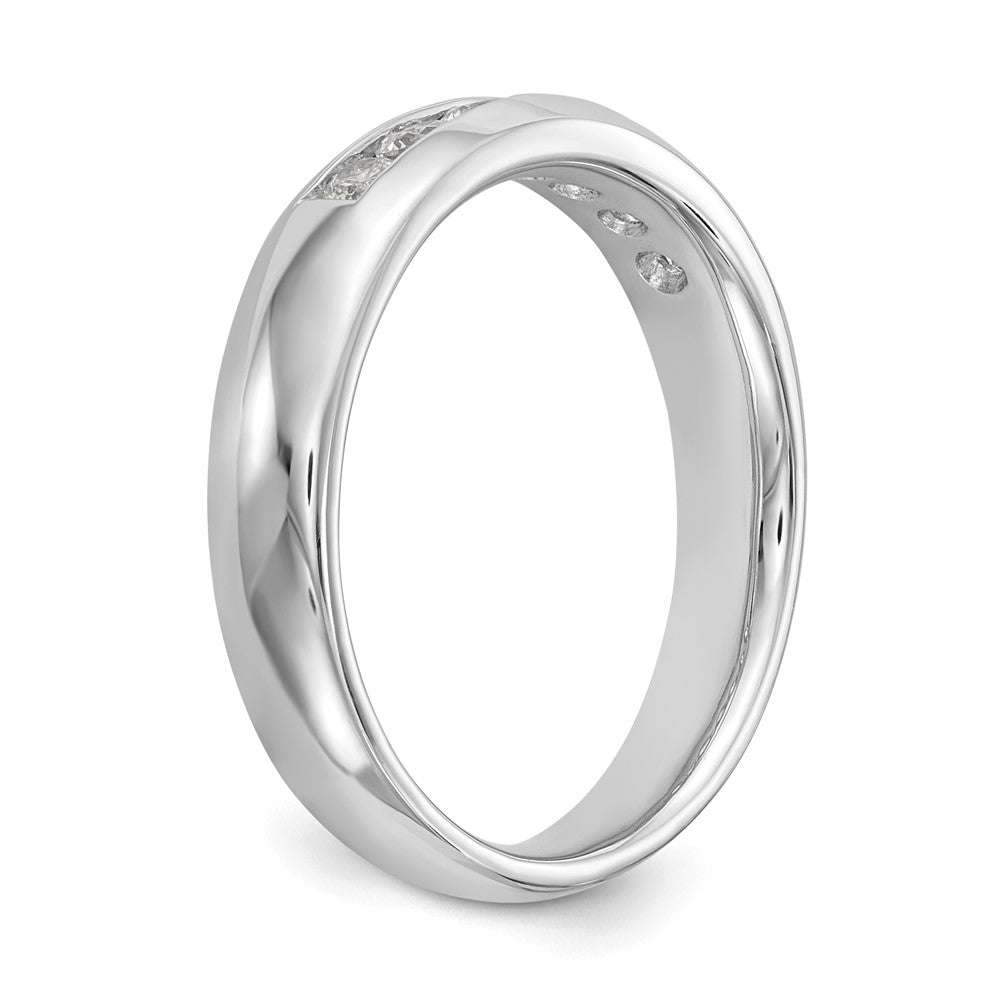 14K White Gold 7-Stone 1/3 carat Round Diamond Complete Channel Band