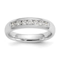 14K White Gold 7-Stone 1/3 carat Round Diamond Complete Channel Band