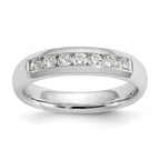14K White Gold 7-Stone 1/3 carat Round Diamond Complete Channel Band