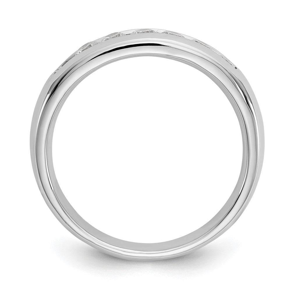 14K White Gold 7-Stone 1/2 carat Round Diamond Complete Channel Band
