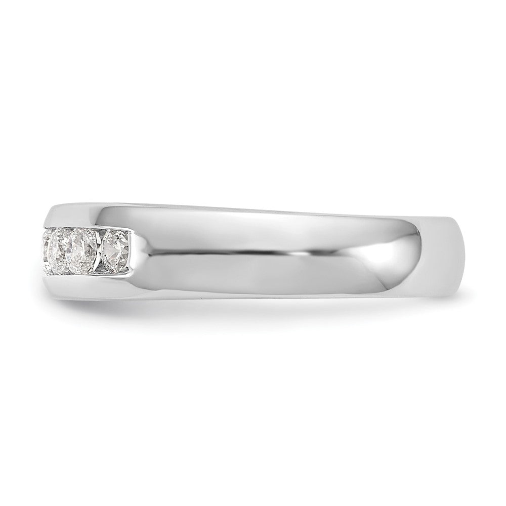 14K White Gold 7-Stone 1/2 carat Round Diamond Complete Channel Band