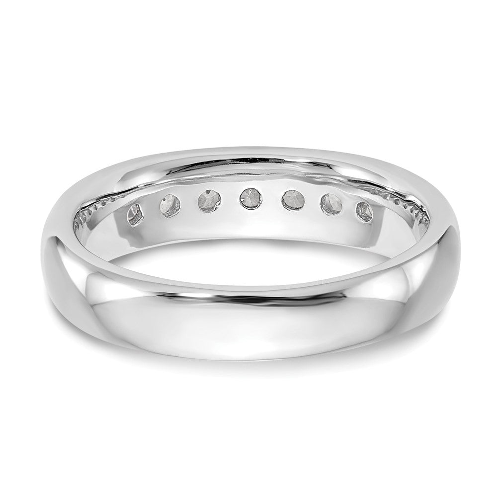 14K White Gold 7-Stone 1/2 carat Round Diamond Complete Channel Band