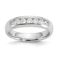 14K White Gold 7-Stone 1/2 carat Round Diamond Complete Channel Band