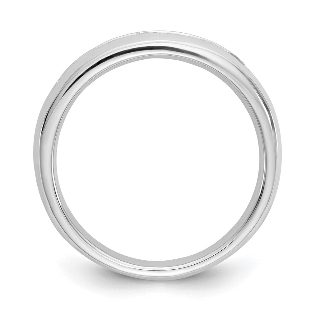 14K White Gold 7-Stone 1/2 carat Round Diamond Complete Channel Band