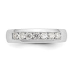 14K White Gold 7-Stone 1/2 carat Round Diamond Complete Channel Band
