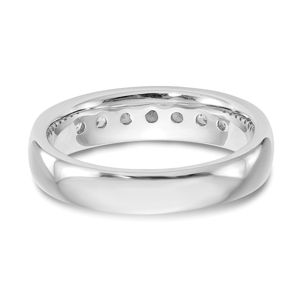 14K White Gold 7-Stone 1/2 carat Round Diamond Complete Channel Band