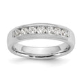14K White Gold 7-Stone 1/2 carat Round Diamond Complete Channel Band
