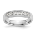 14K White Gold 7-Stone 1/2 carat Round Diamond Complete Channel Band