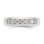 14K White Gold 7-Stone 5/8 carat Round Diamond Complete Channel Band