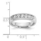 14K White Gold 7-Stone 5/8 carat Round Diamond Complete Channel Band