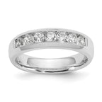 14K White Gold 7-Stone 5/8 carat Round Diamond Complete Channel Band