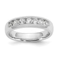 14K White Gold 7-Stone 5/8 carat Round Diamond Complete Channel Band