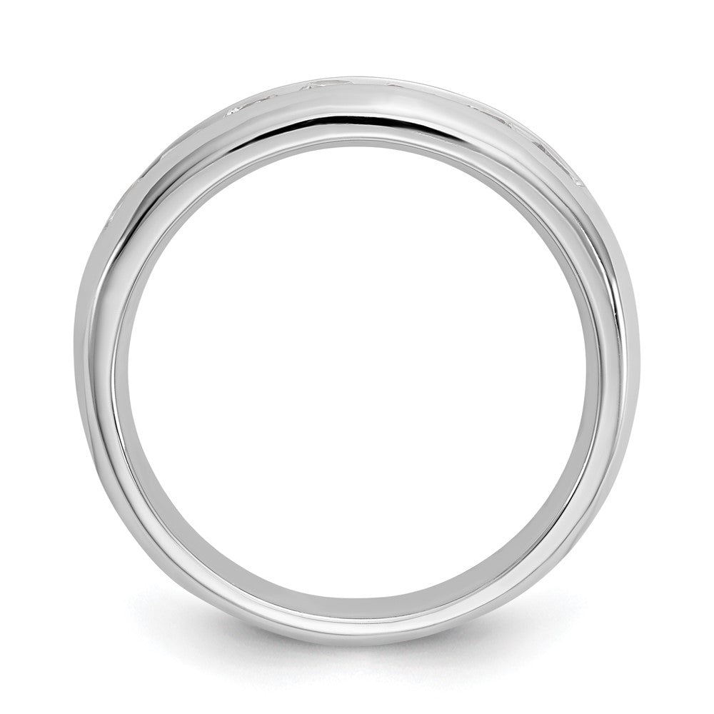 14K White Gold 7-Stone 3/4 carat Round Diamond Complete Channel Band